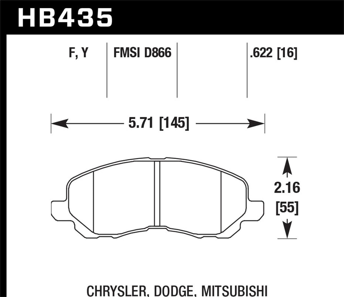 Hawk Street Brake Pads - HB435Y.622