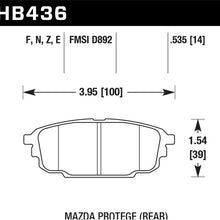 Hawk Street Brake Pads (2001-2003 Protege,2002-2003 Protege5) - HB436Z.535