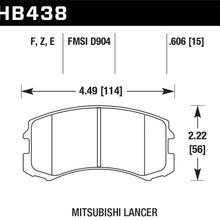 Hawk Street Brake Pads (2002-2007 Lancer) - HB438F.606