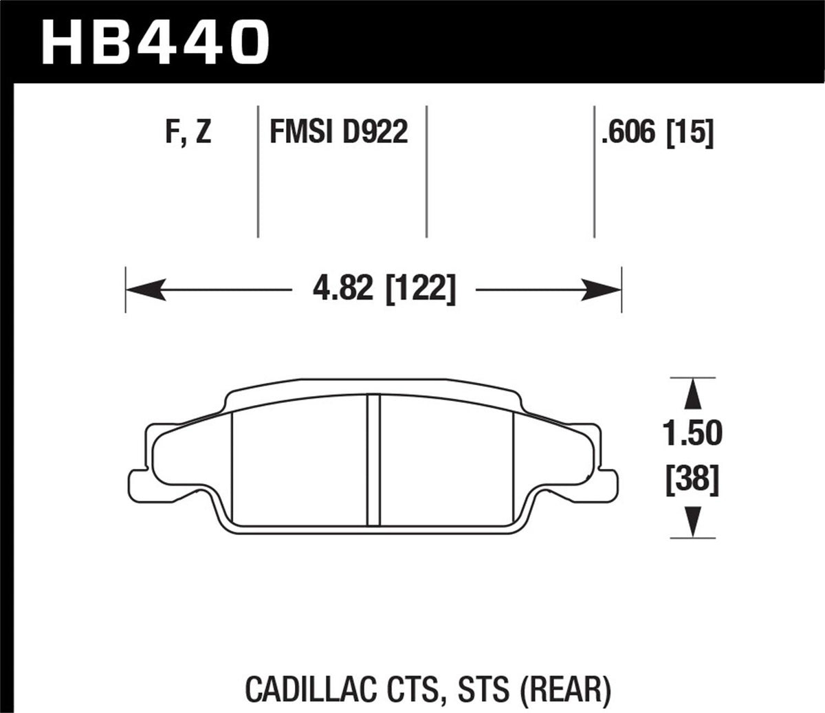 Hawk Pc (2003-2007 CTS,2005-2008 Grand Prix,2005-2011 STS) - HB440Z.606