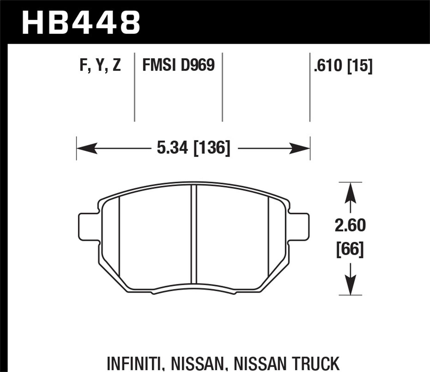 Hawk Street Brake Pads - HB448F.610