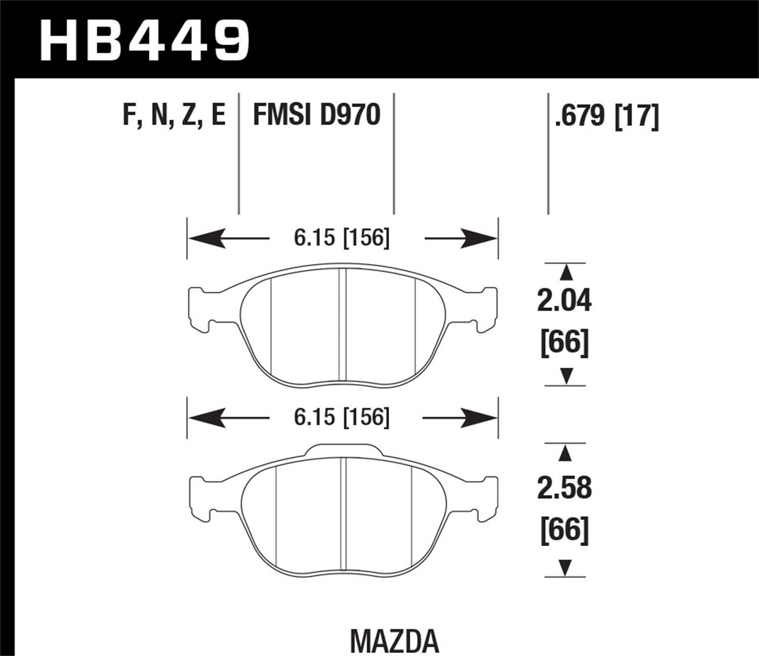 Hawk Focus Svt/Mazda (2010-2013 Transit Connect,2002-2004 Focus) - HB449V.679