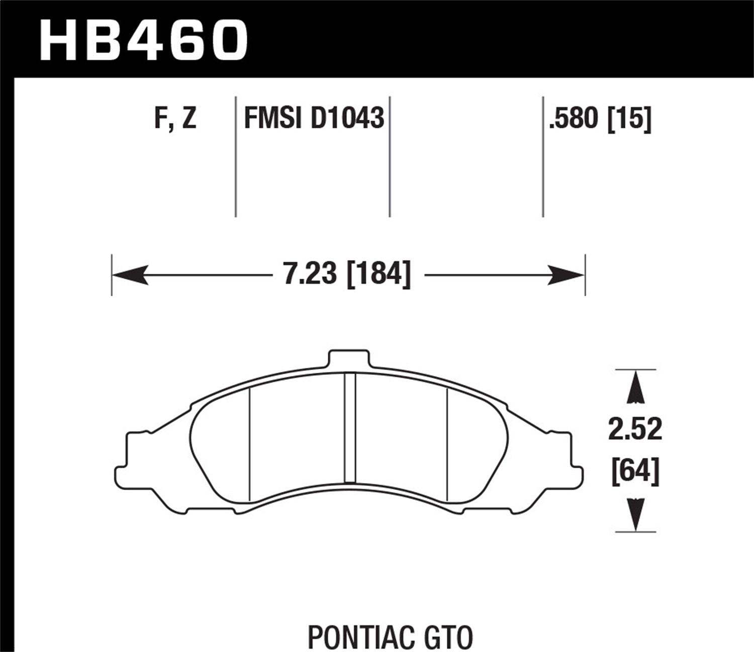 Hawk 04-05 GTO HPS Street Pads (Front)