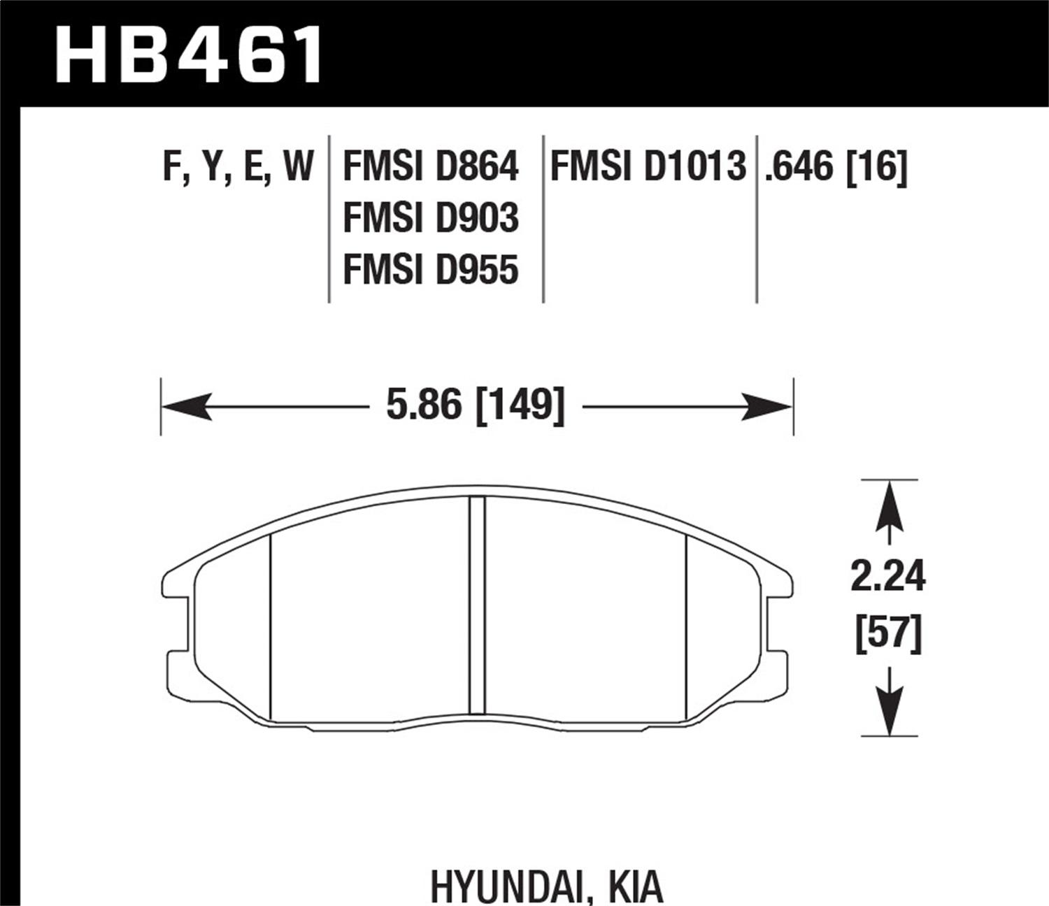 Hawk Street Brake Pads - HB461Y.646