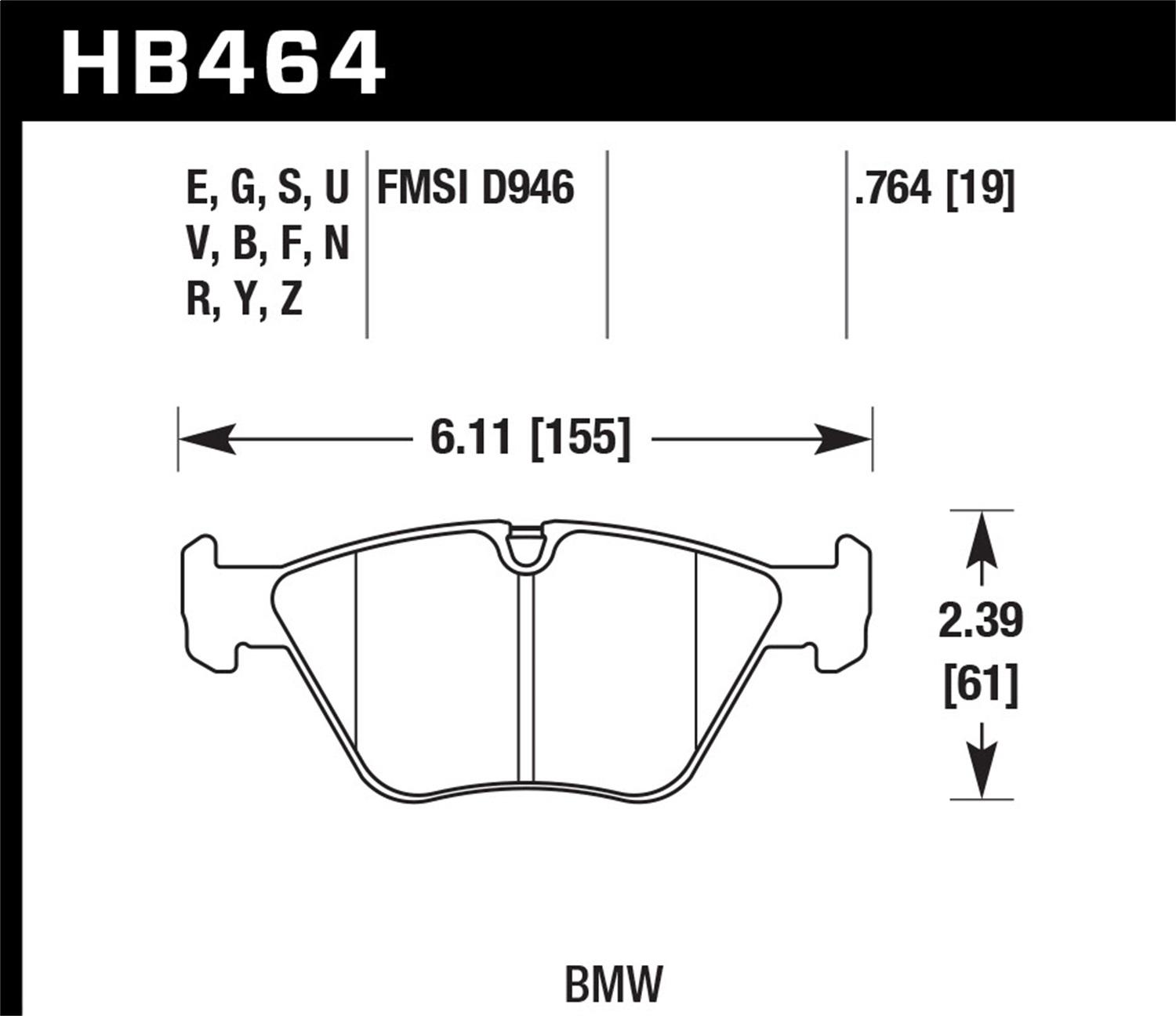 Hawk Street Brake Pads - HB464Y.764