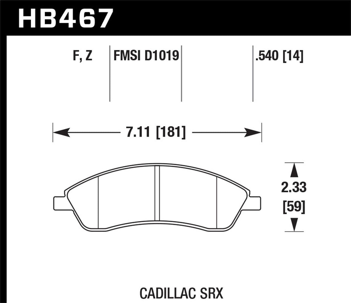 Hawk Street Brake Pads - HB467F.540