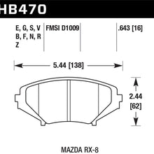Hawk Street Brake Pads (2004-2011 RX-8) - HB470Z.643
