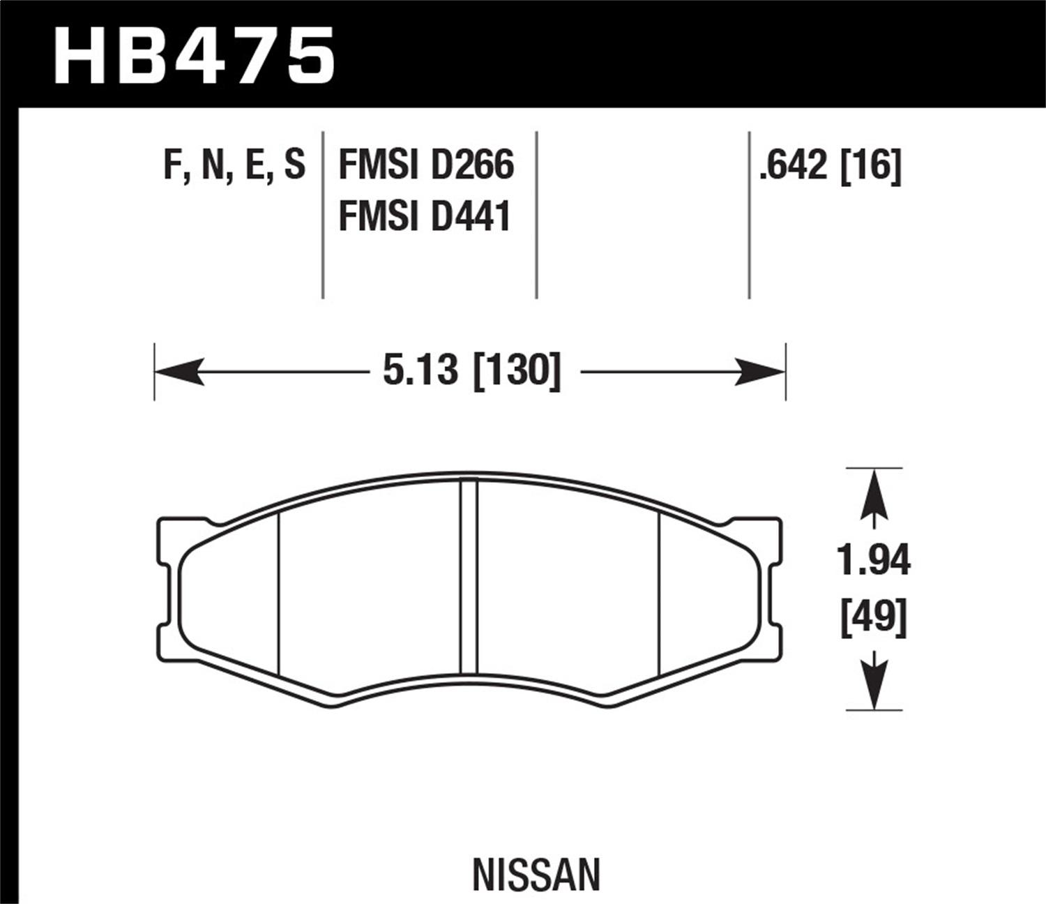 Hawk Motorsports Brake Pads - HB475E.642