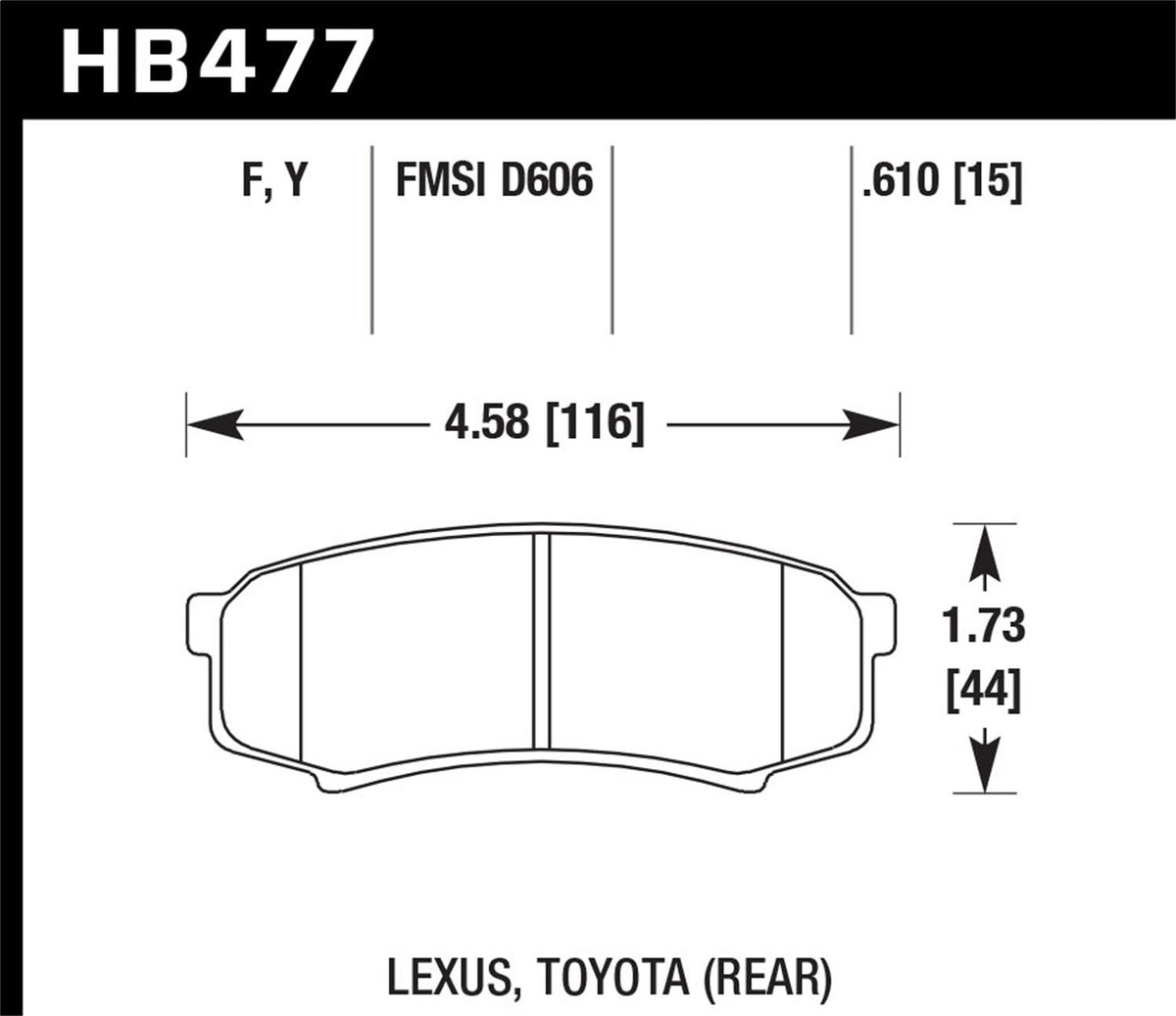 Hawk Street Brake Pads - HB477Y.610