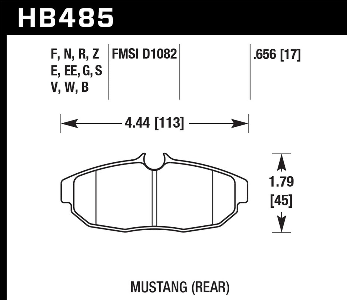 Hawk Motorsports Brake Pads (2005-2014 Mustang) - HB485V.656