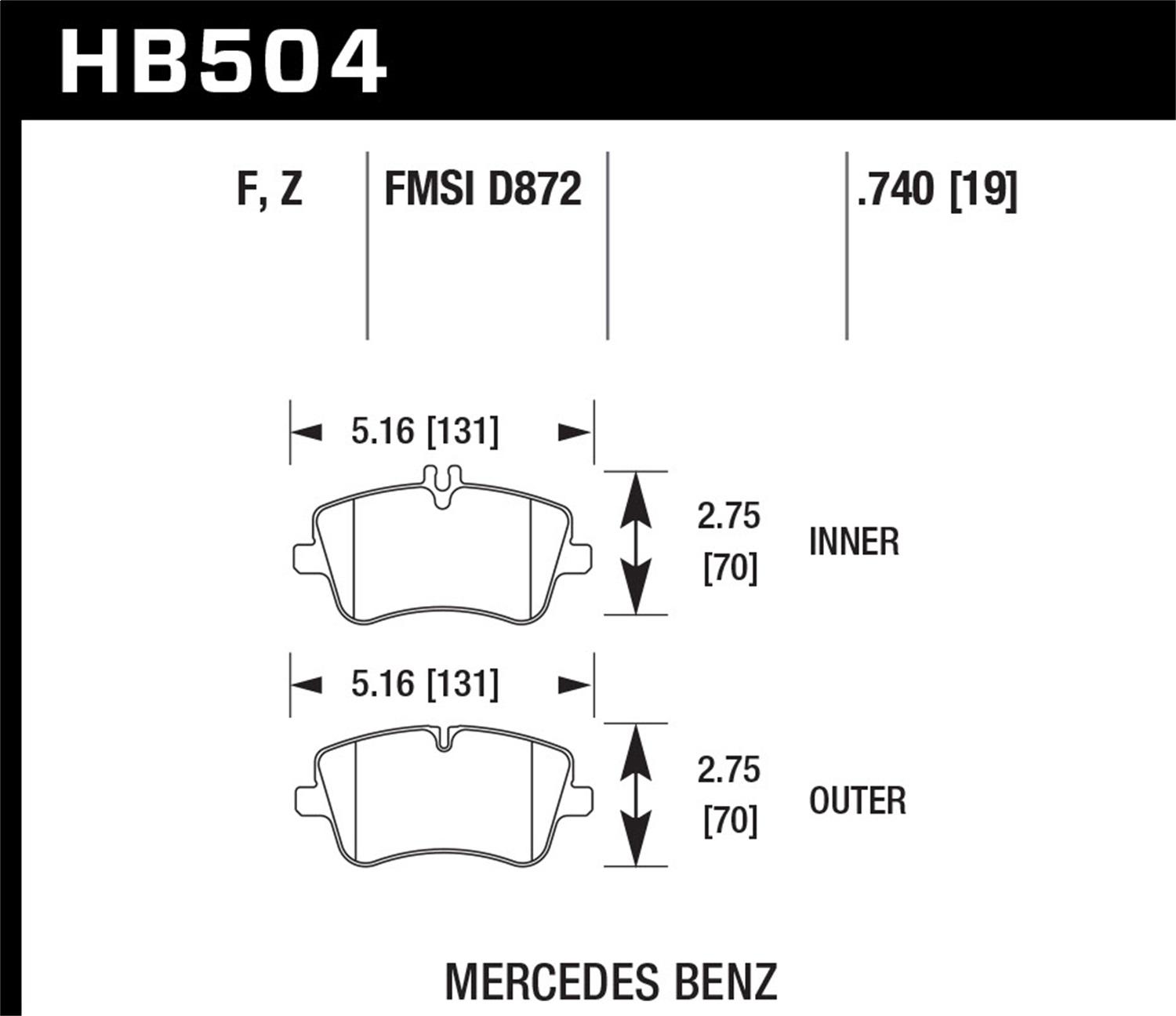 Hawk Street Brake Pads - HB504Z.740