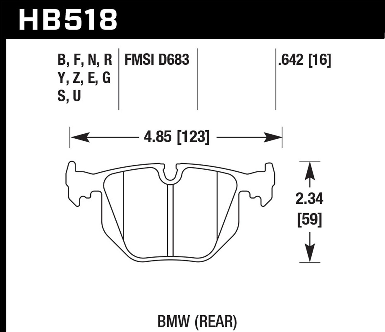 Hawk Motorsports Brake Pads - HB518E.642