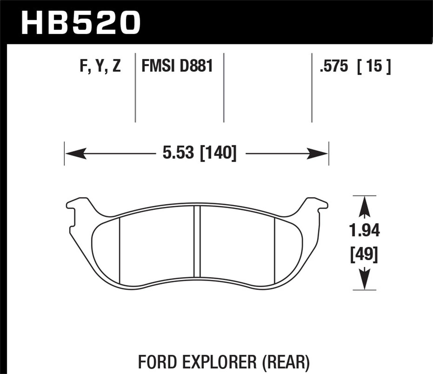 Hawk Pc (2002-2004 Explorer,2002-2004 Mountaineer) - HB520Z.575