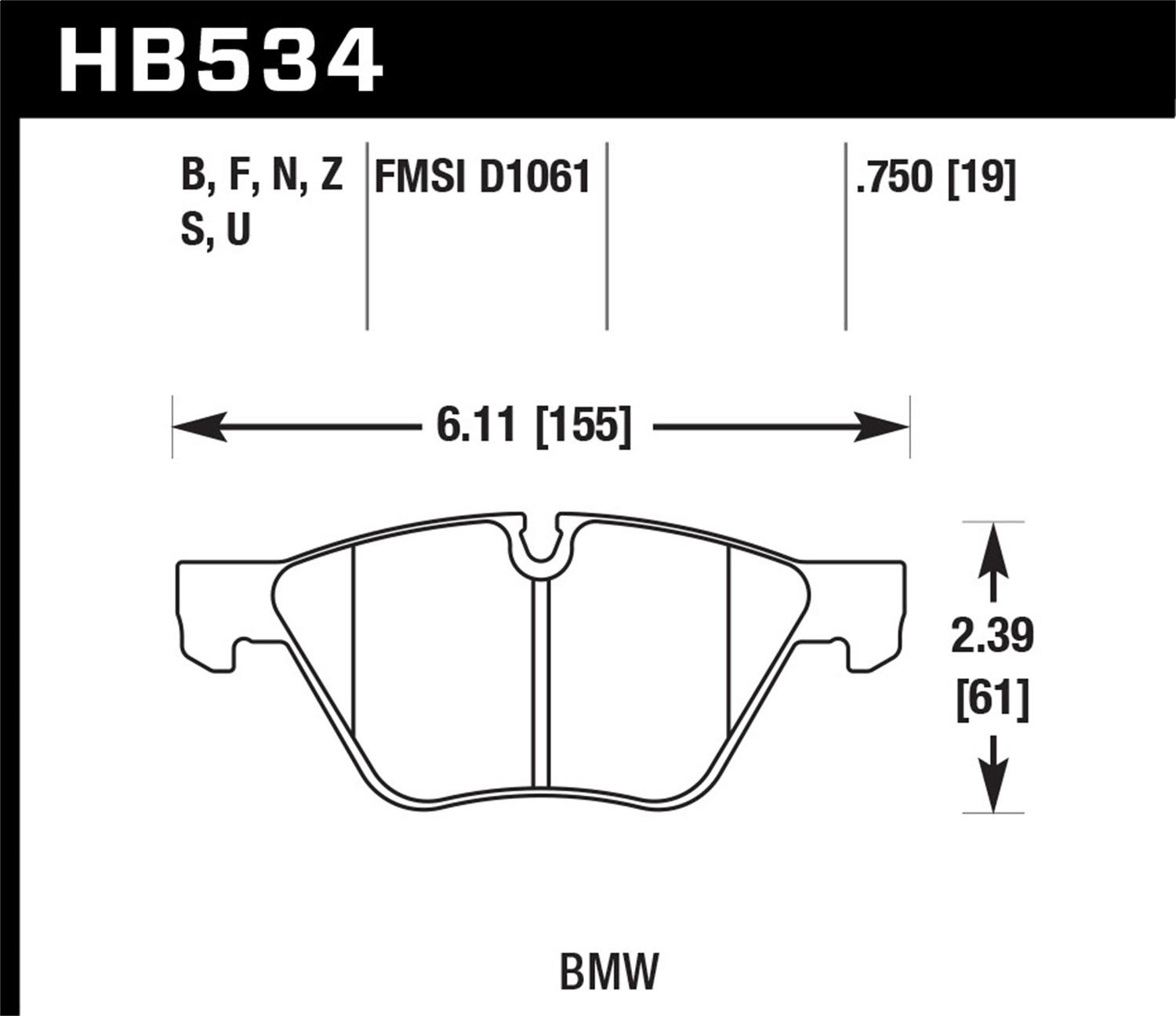 Hawk Street Brake Pads - HB534N.750