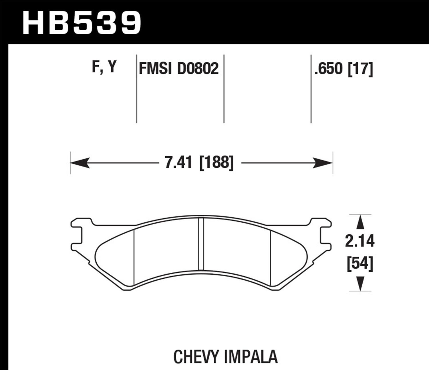 Hawk Street Brake Pads - HB539Y.650