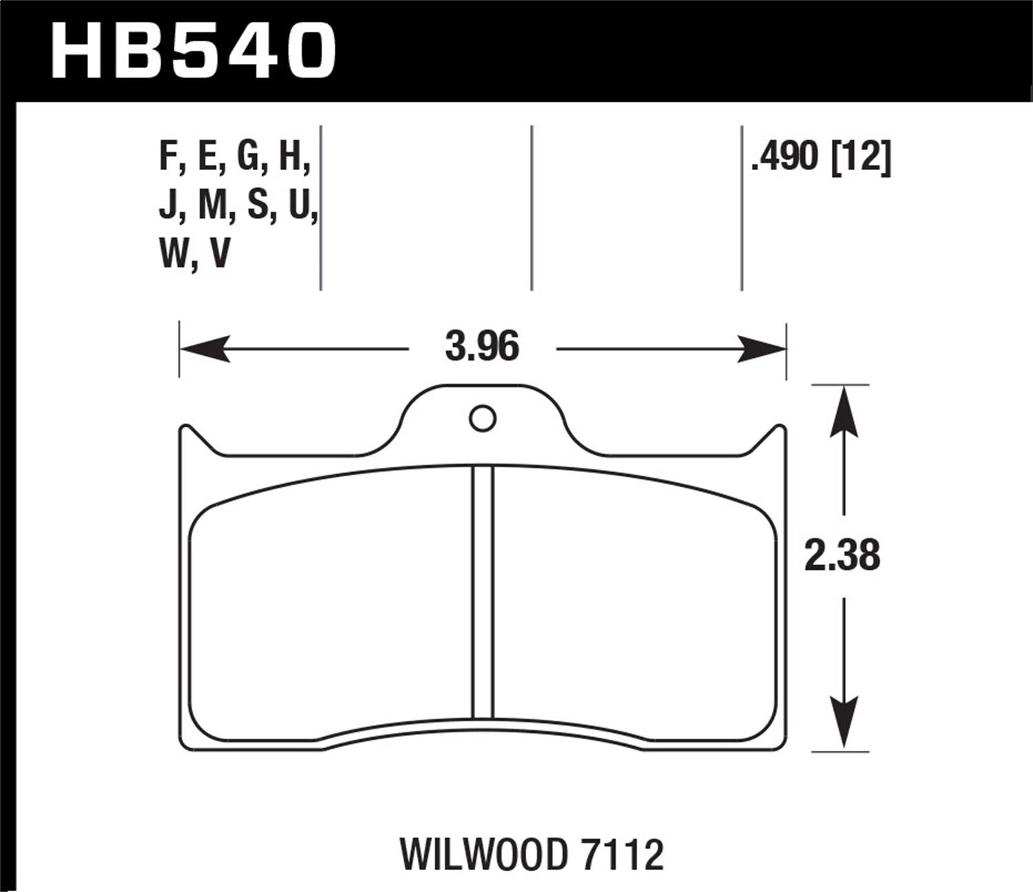 Hawk Motorsports Brake Pads - HB540M.490