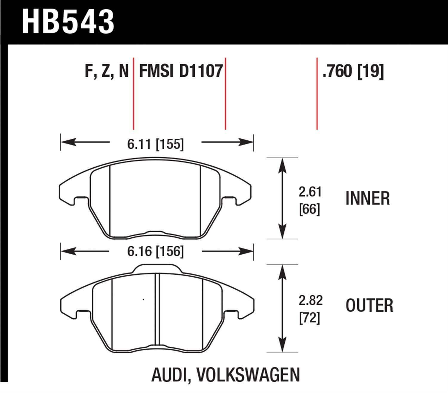 Hawk Er-1 Disc Brake Pad - HB543D.760