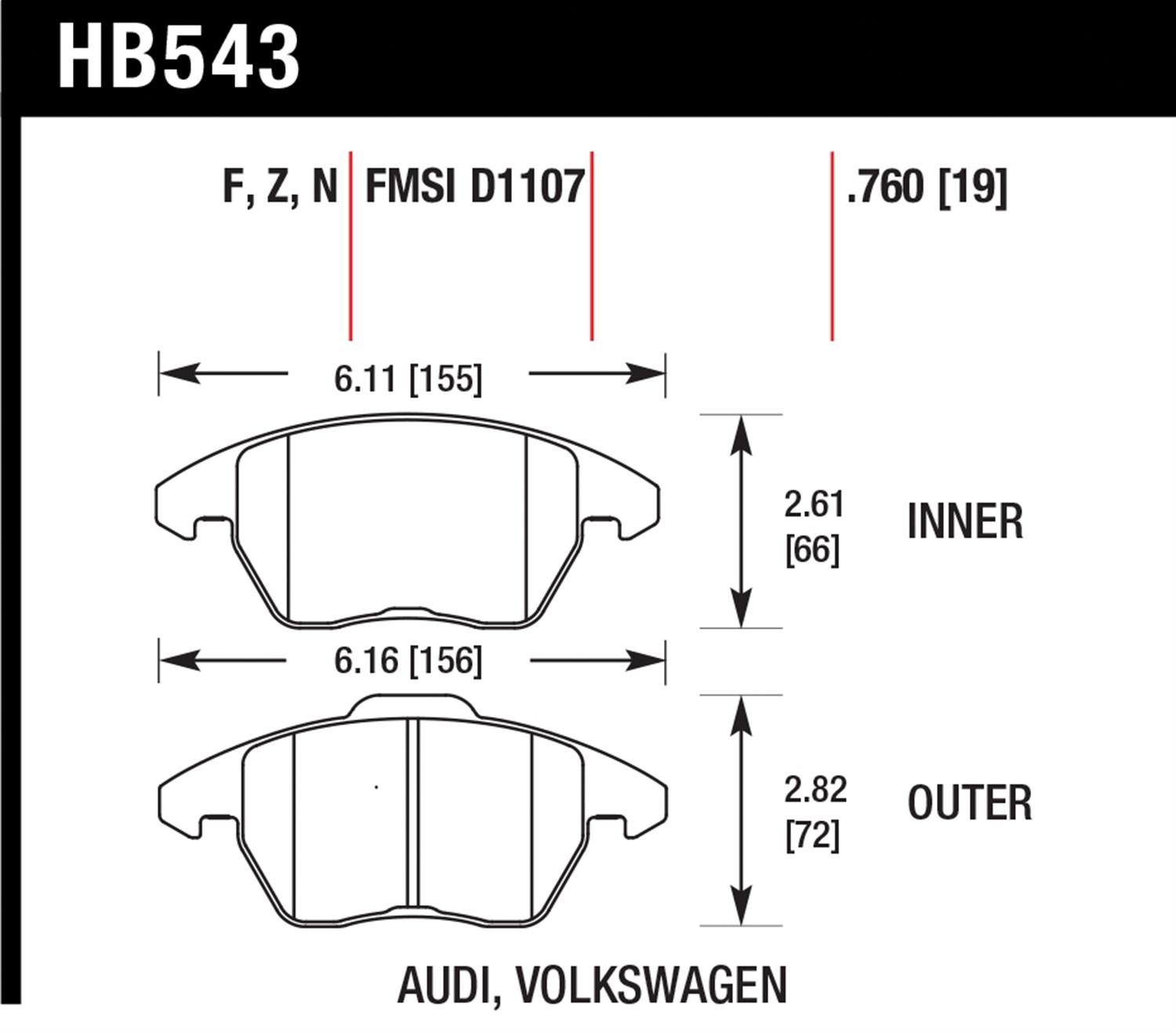 Hawk Street Brake Pads - HB543B.760