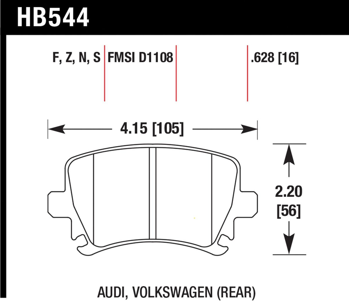 Hawk Street Brake Pads - HB544Z.628