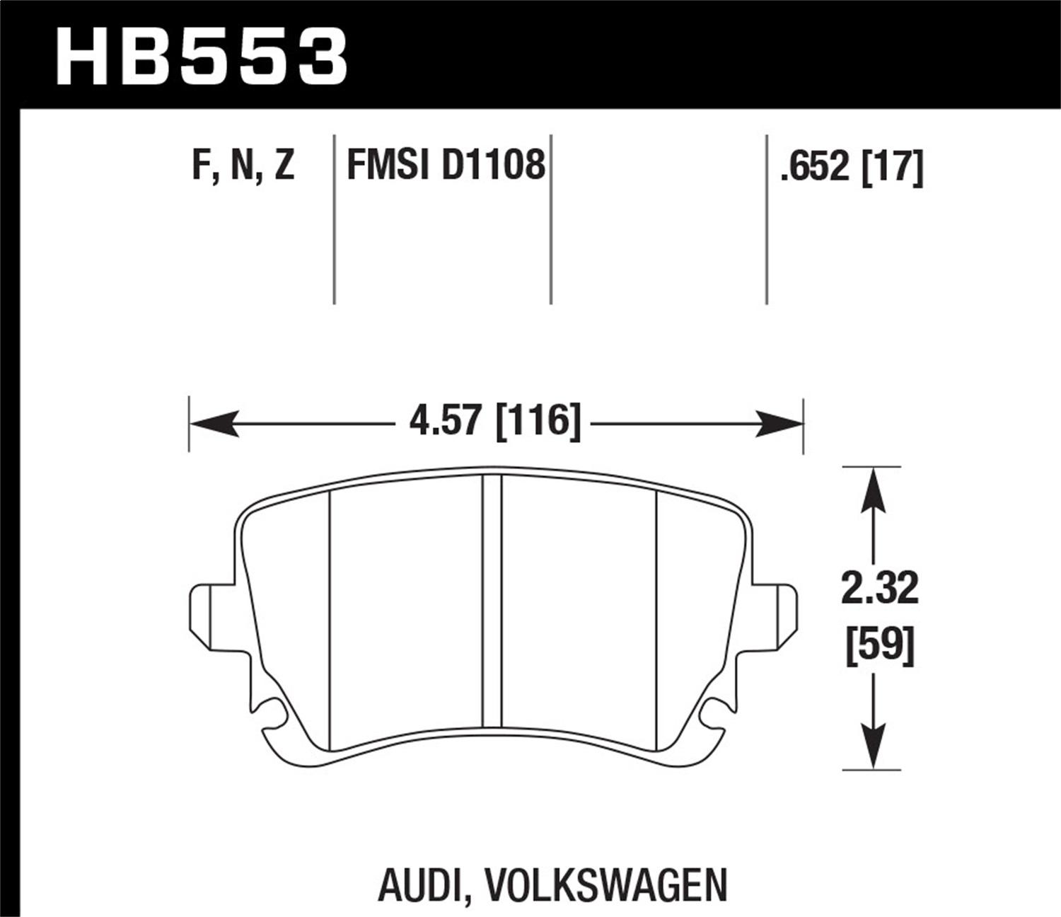 Hawk Street Brake Pads - HB553N.652