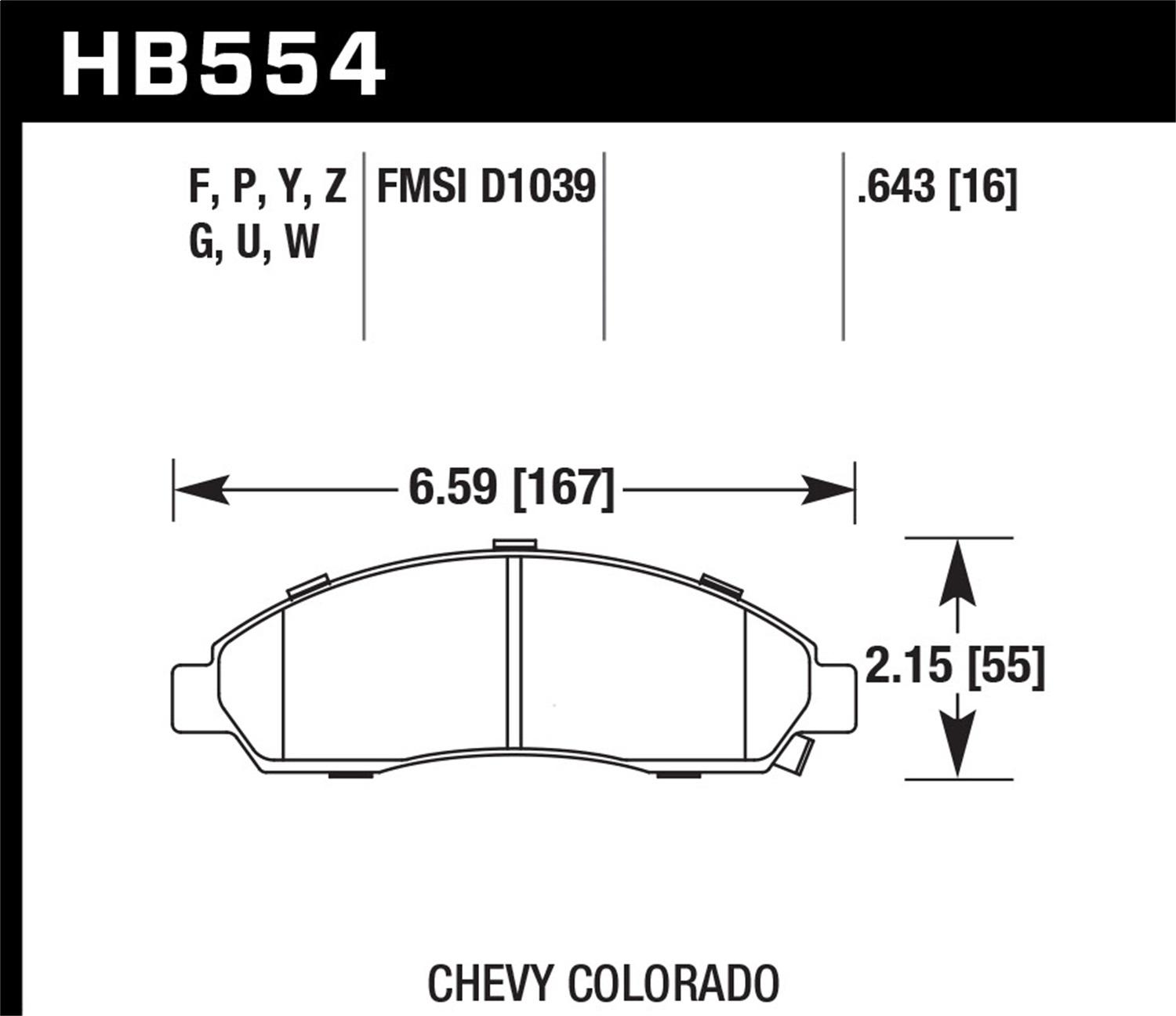 Hawk Street Brake Pads - HB554Y.643