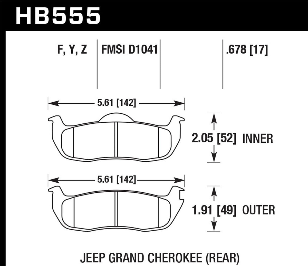 Hawk Street Brake Pads - HB555F.678