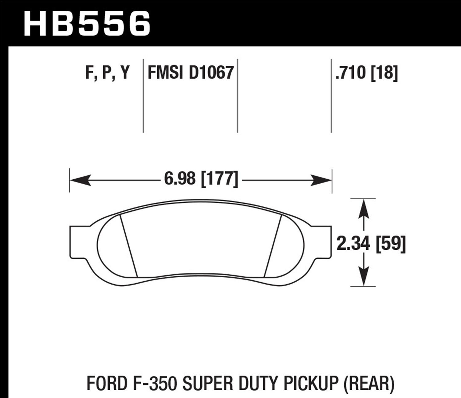 Hawk Street Brake Pads (2011-2013 F-550 Super Duty,2005-2012 F-350 Super Duty,2008-2012 F-250 Super Duty) - HB556Y.710