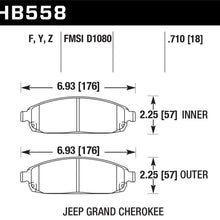 Hawk Street Brake Pads (2005-2010 Grand Cherokee,2006-2010 Commander) - HB558Y.710