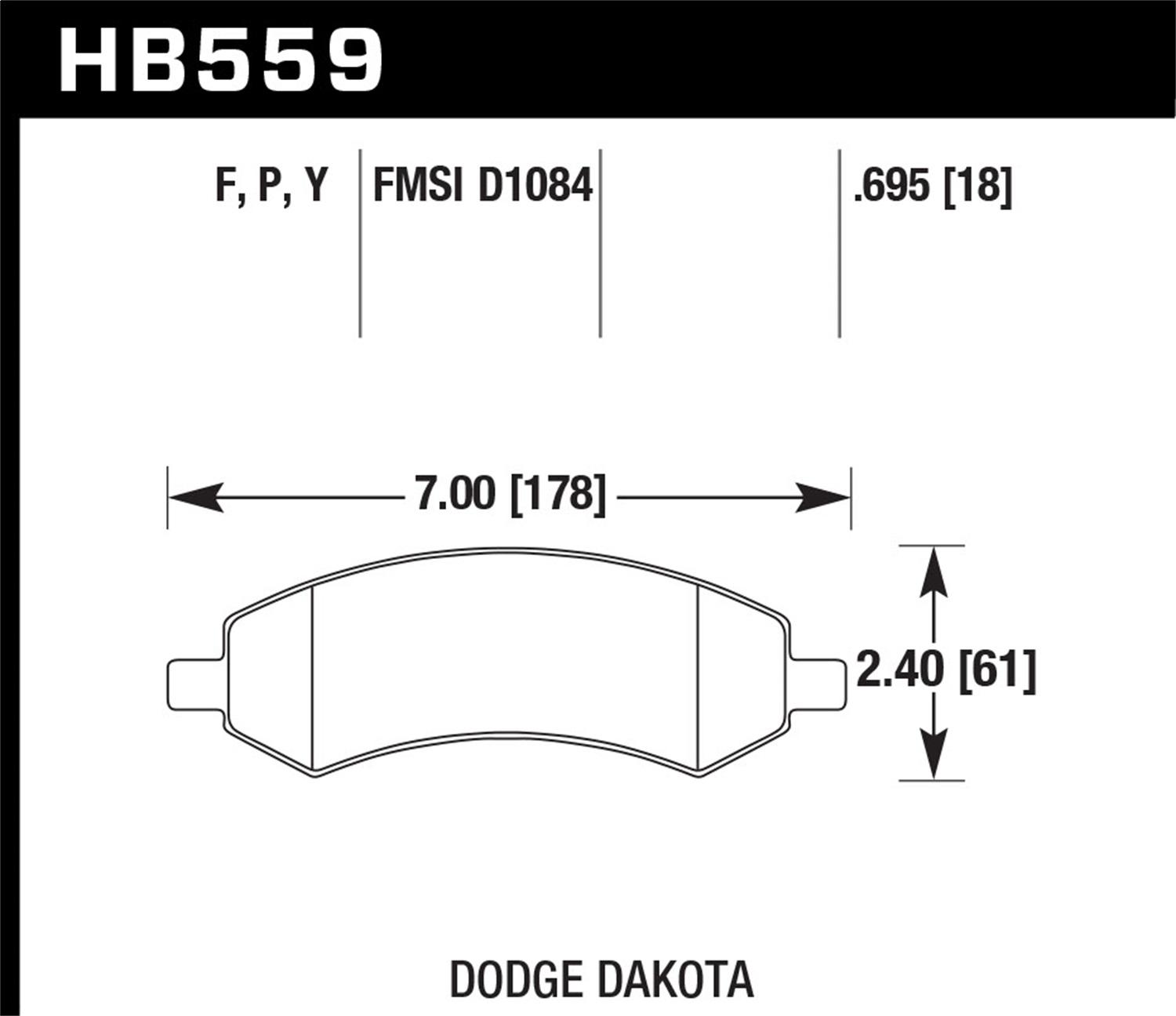 Hawk Street Brake Pads - HB559Y.695