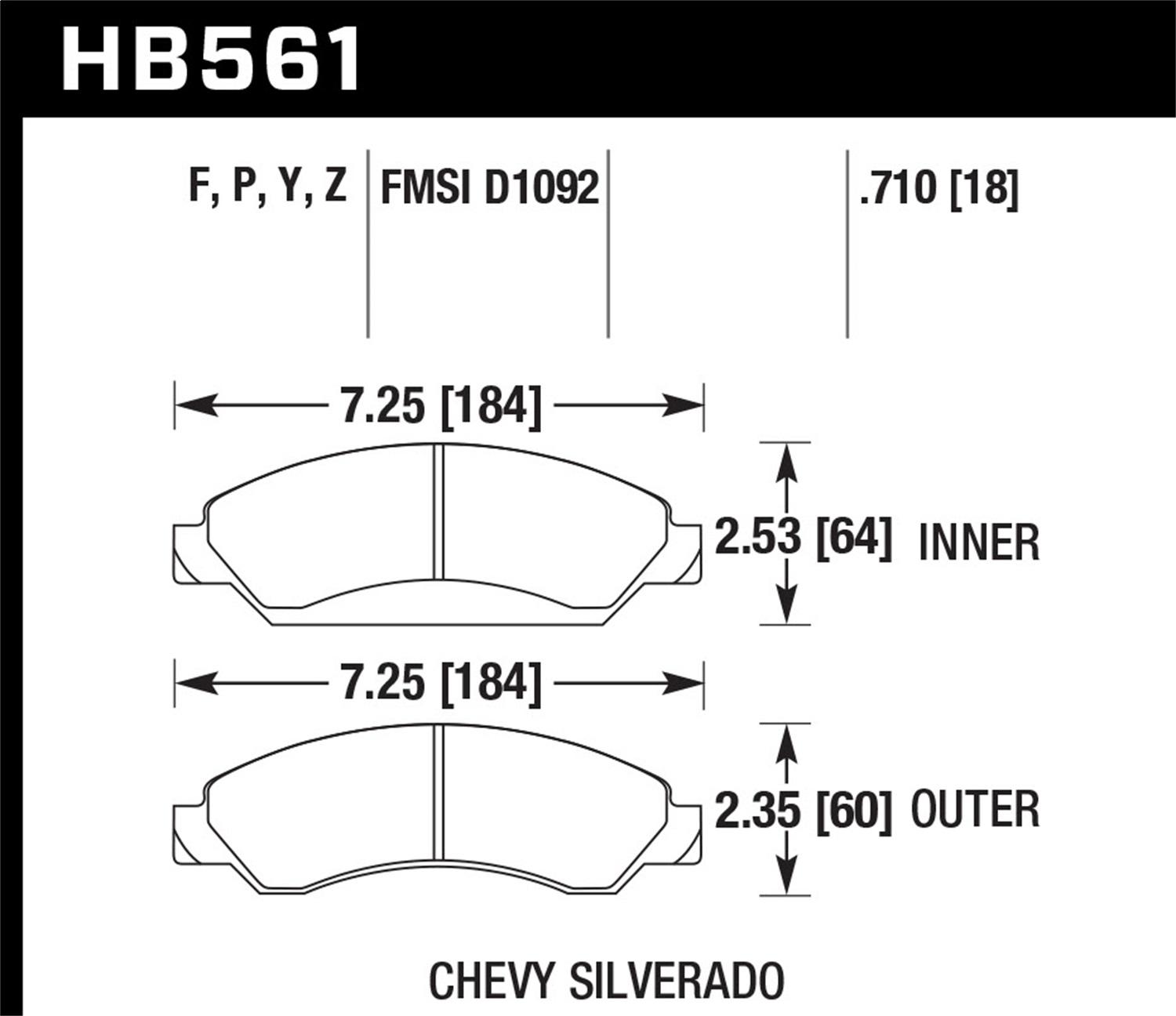 Hawk Street Brake Pads - HB561Z.710