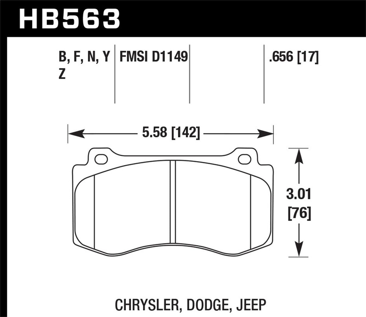Hawk Street Brake Pads - HB563Y.656
