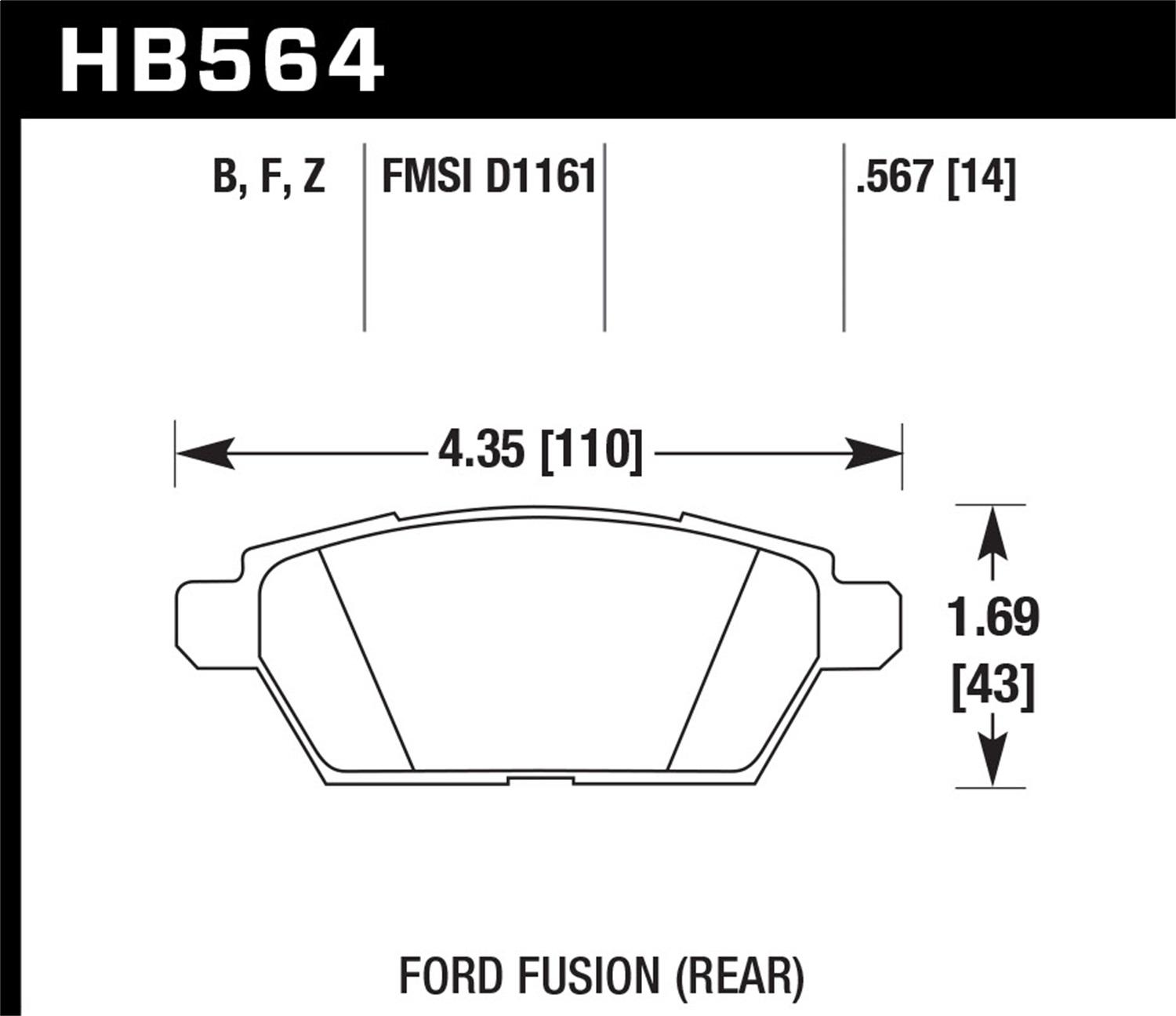 Hawk Street Brake Pads - HB564B.567