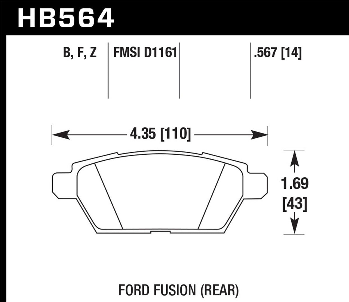 Hawk Street Brake Pads - HB564Z.567