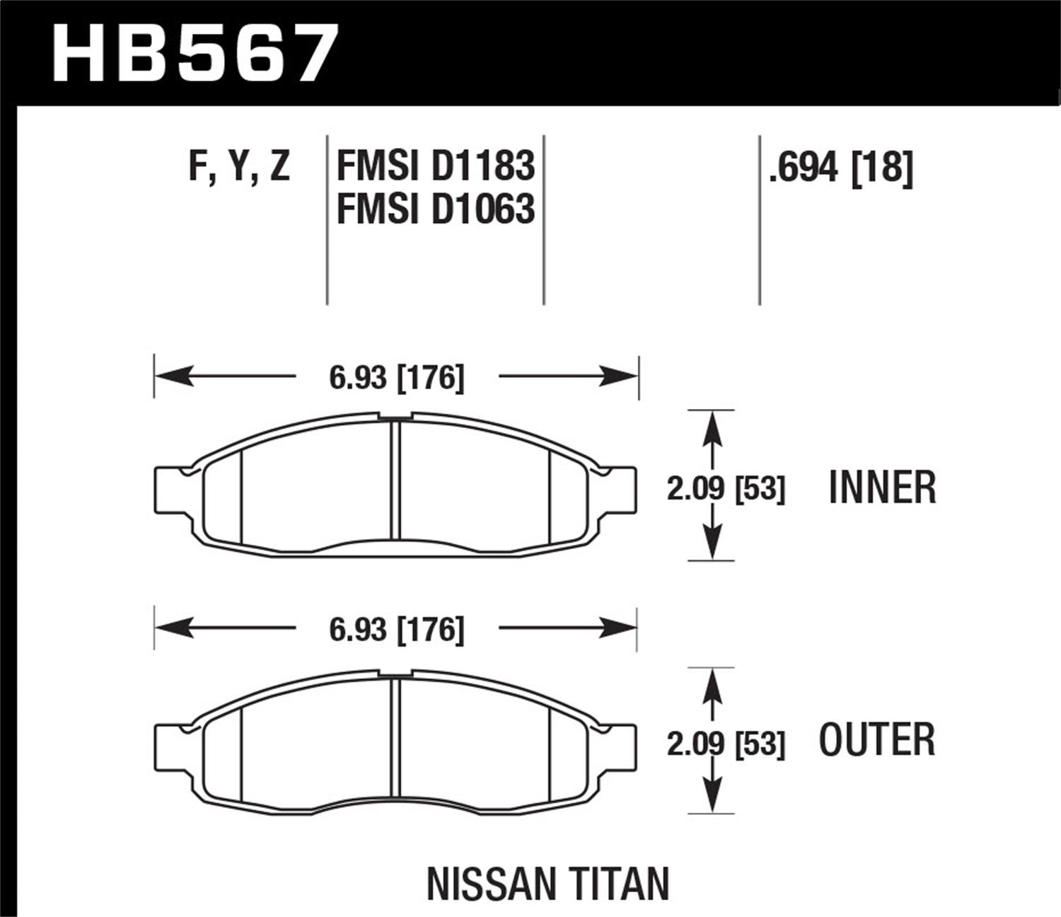 Hawk Street Brake Pads - HB567F.694