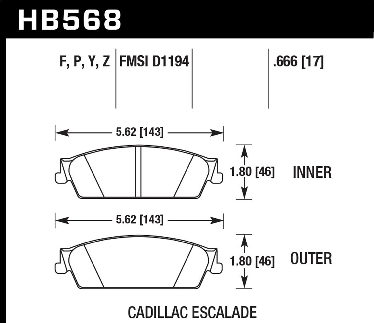 Hawk Street Brake Pads - HB568Z.666