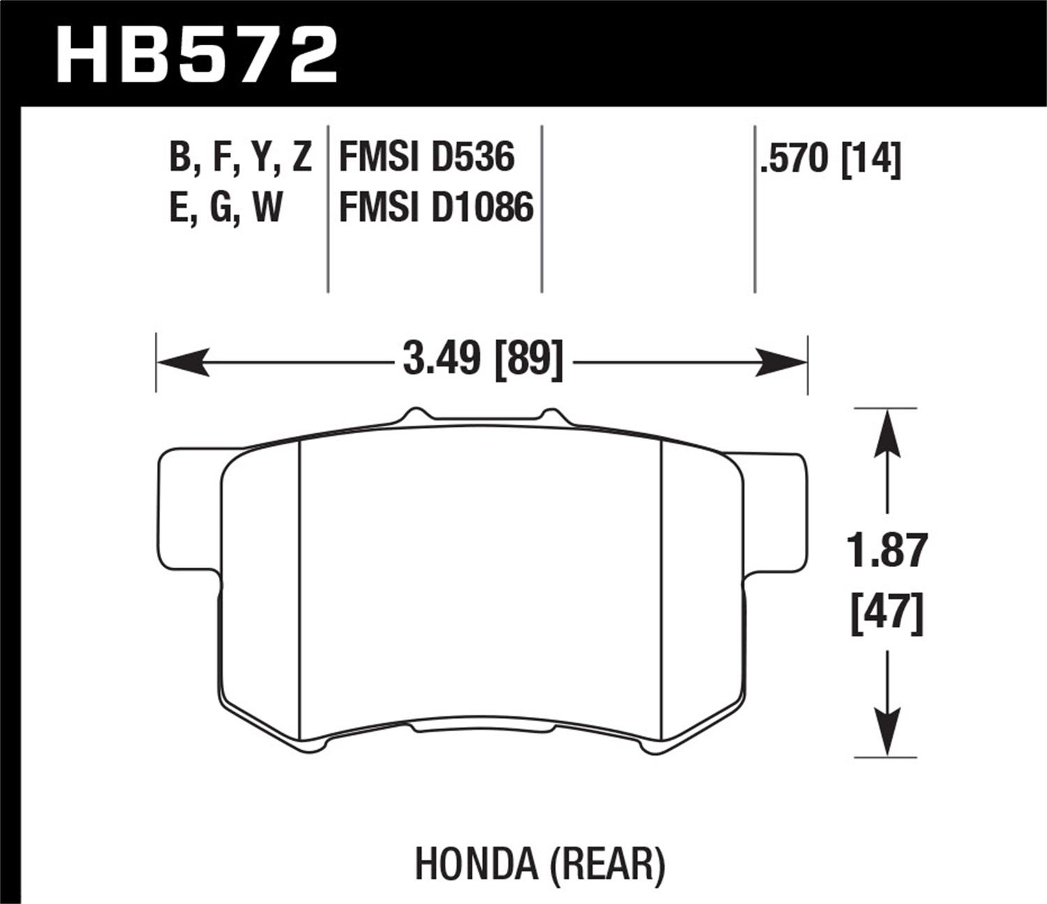 Hawk Street Brake Pads - HB572Z.570