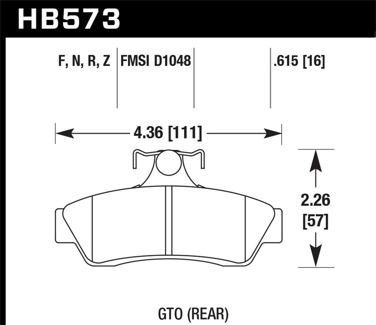 Hawk Street Brake Pads (2004-2006 GTO) - HB573F.615