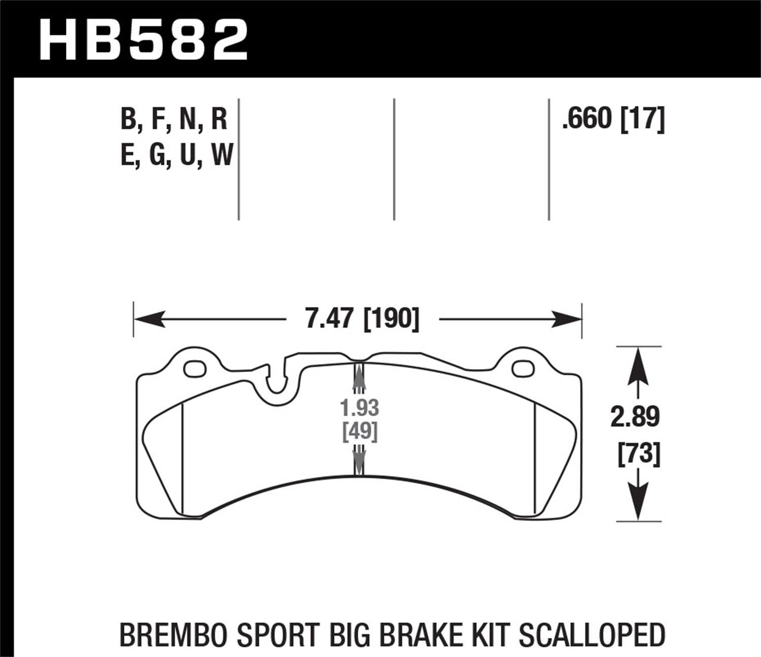 Hawk Motorsports Brake Pads - HB582U.660