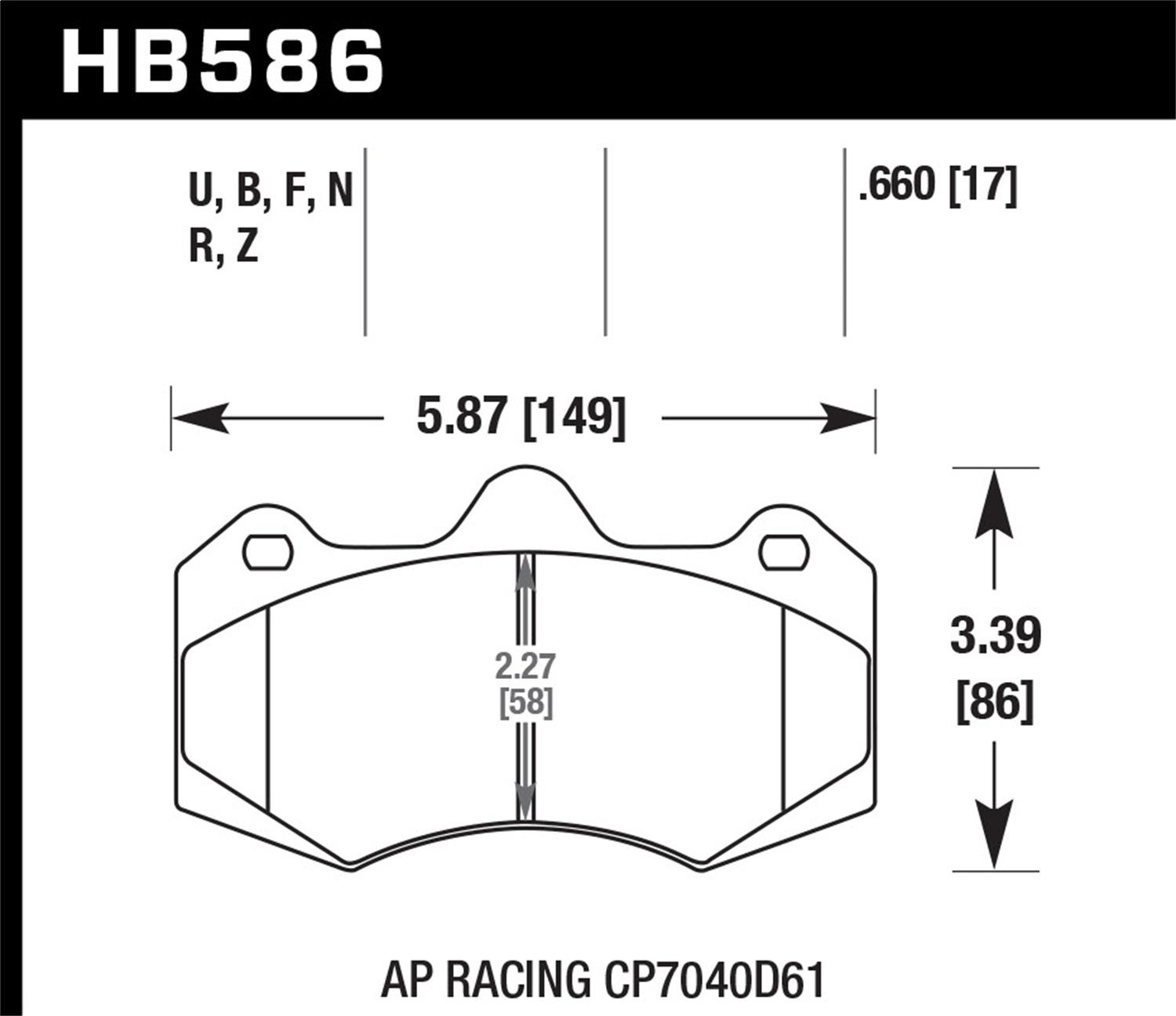 Hawk Motorsports Brake Pads - HB586U.660