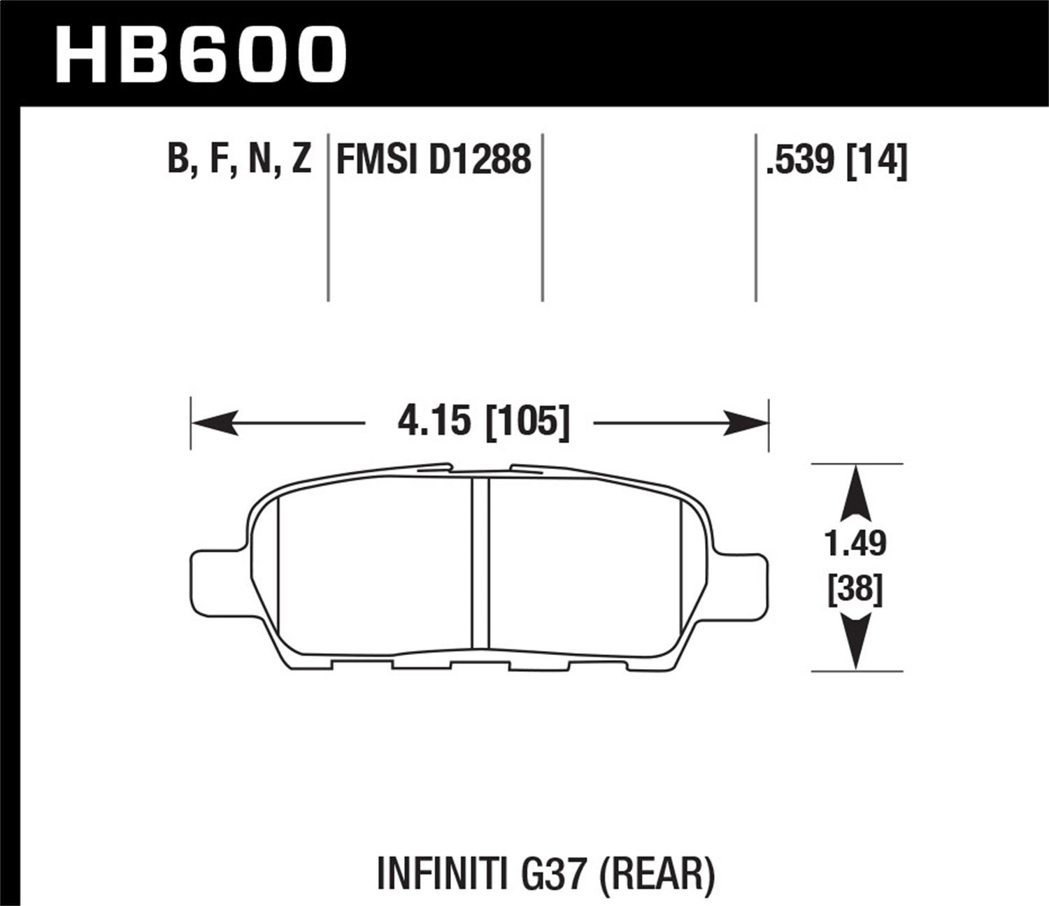 Hawk Street Brake Pads - HB600B.539