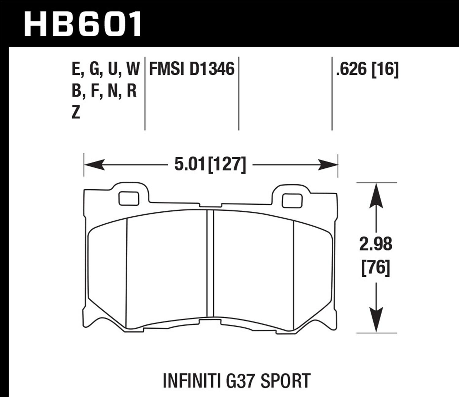 Hawk Motorsports Brake Pads - HB601U.626