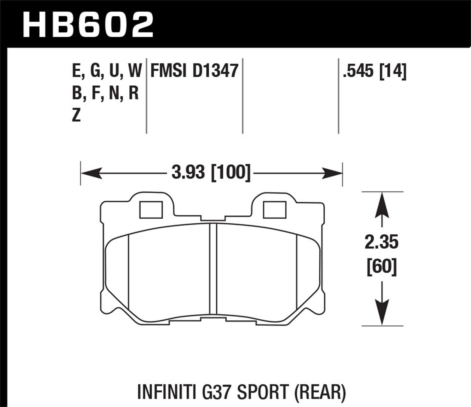 Hawk Motorsports Brake Pads - HB602G.545