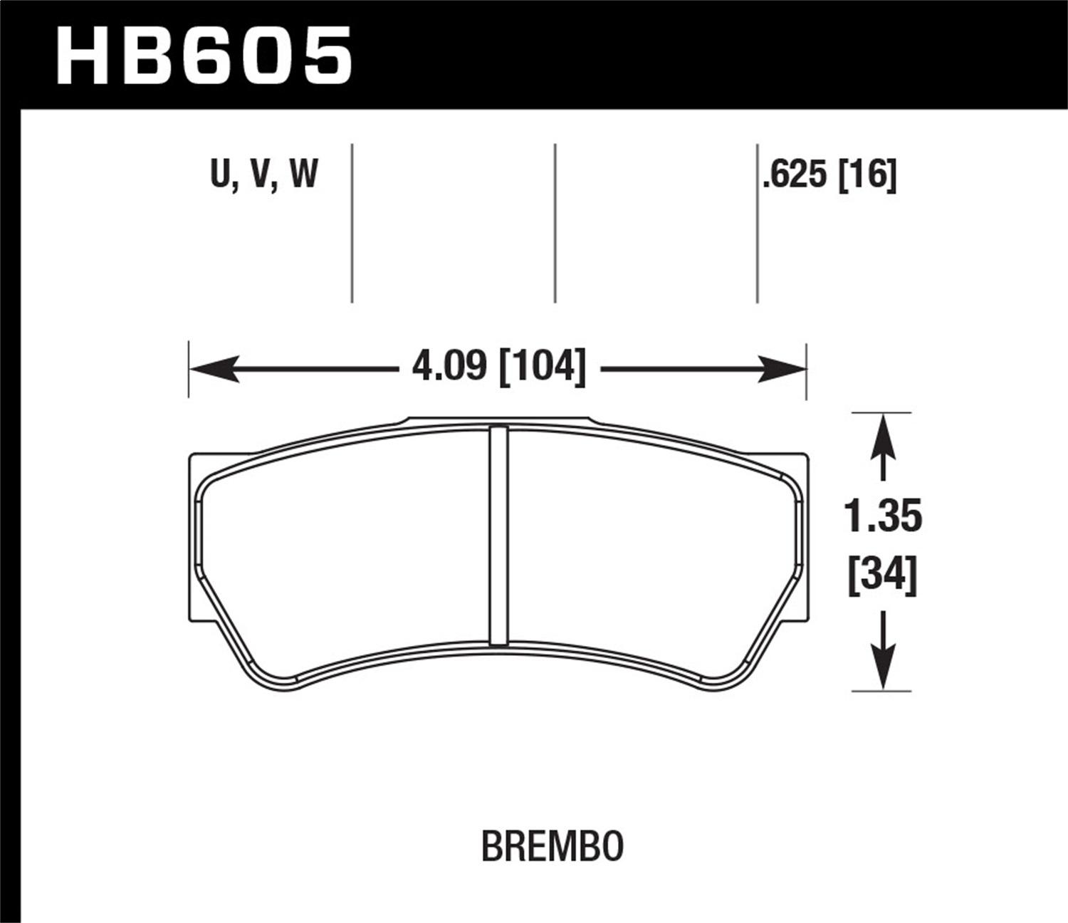 Hawk Motorsports Brake Pads - HB605V.625