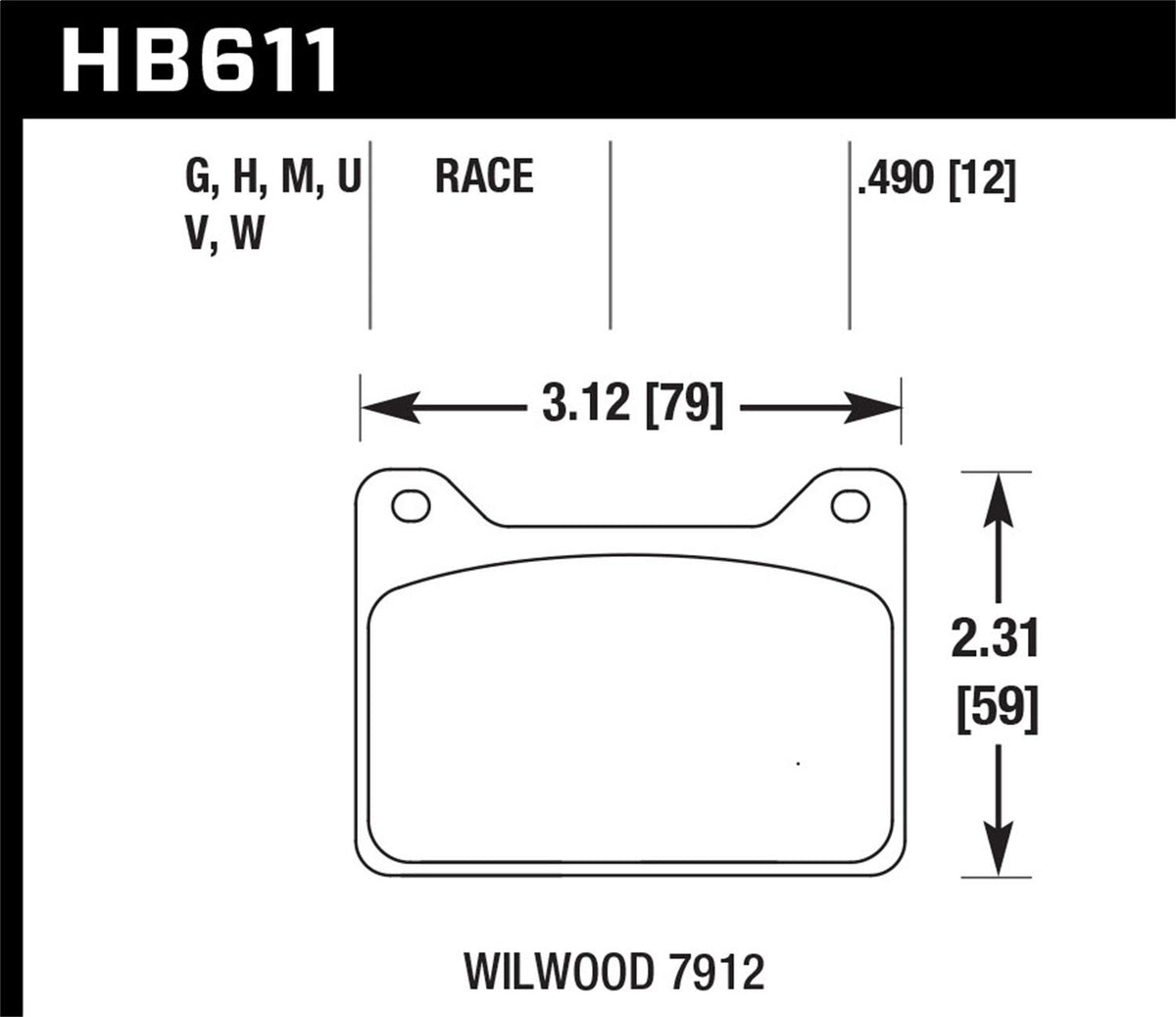 Hawk Hps 5.0 Disc Brake Pad - HB611B.490