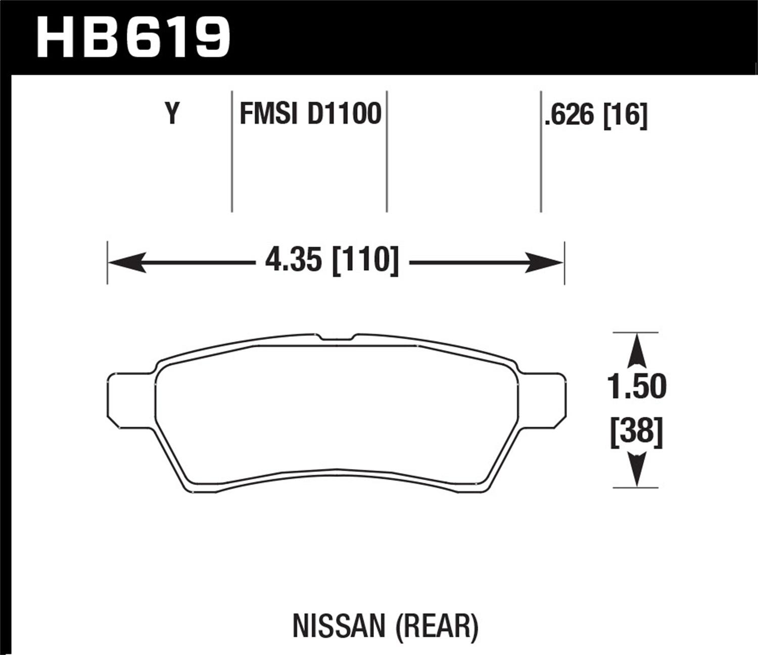 Hawk Street Brake Pads - HB619Y.626