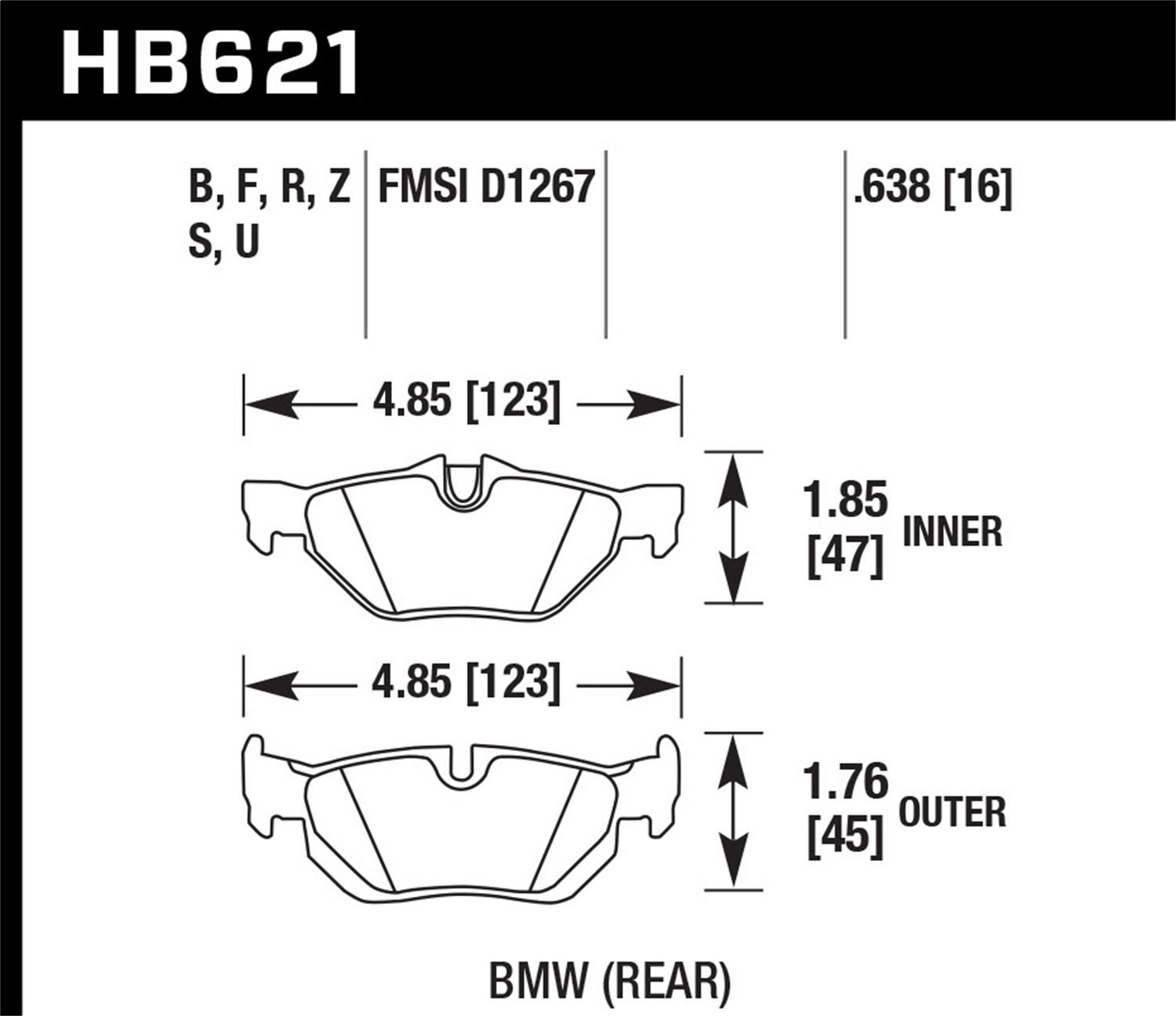 Hawk Street Brake Pads - HB621Z.638
