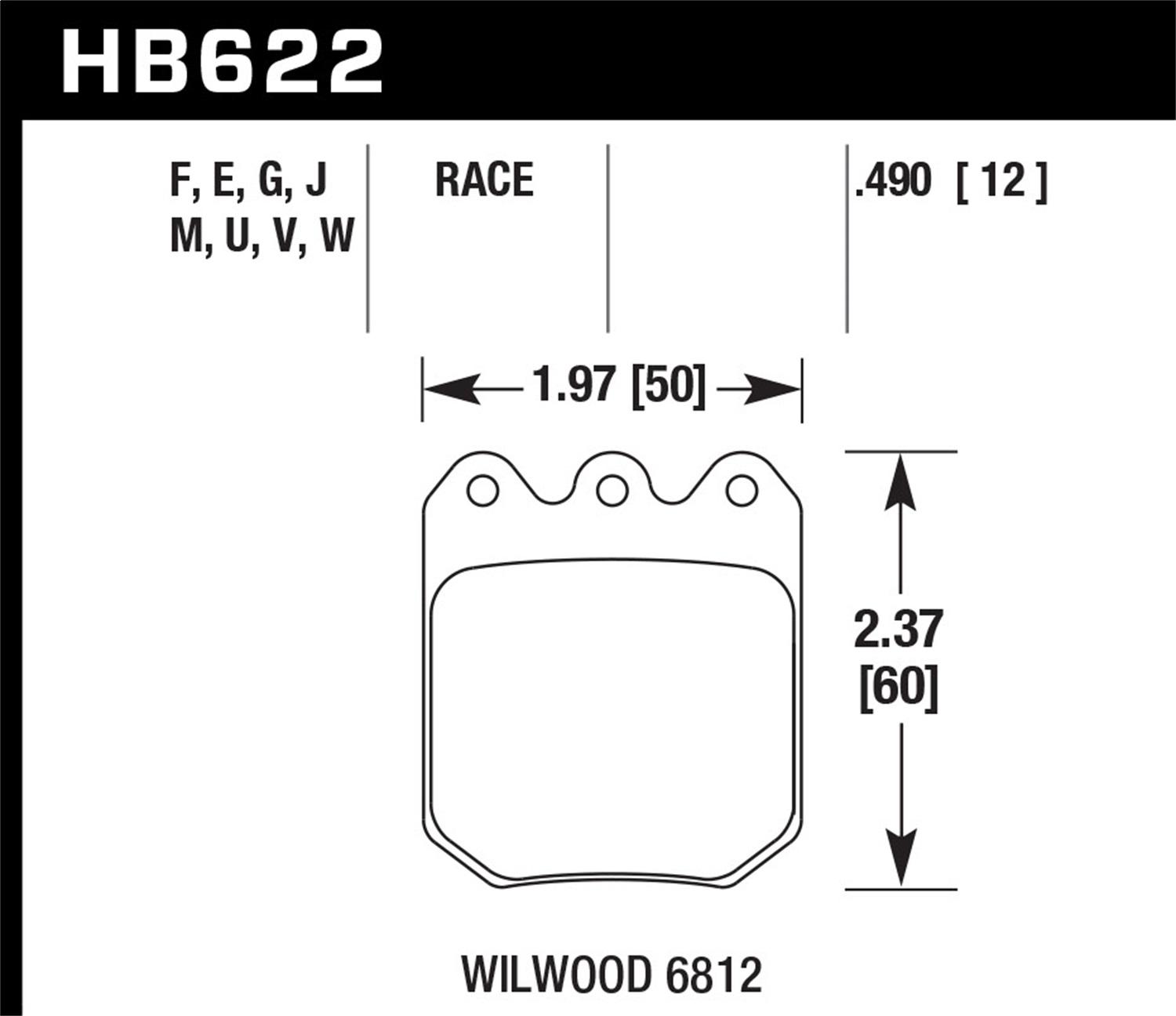 Hawk Motorsports Brake Pads - HB622E.490
