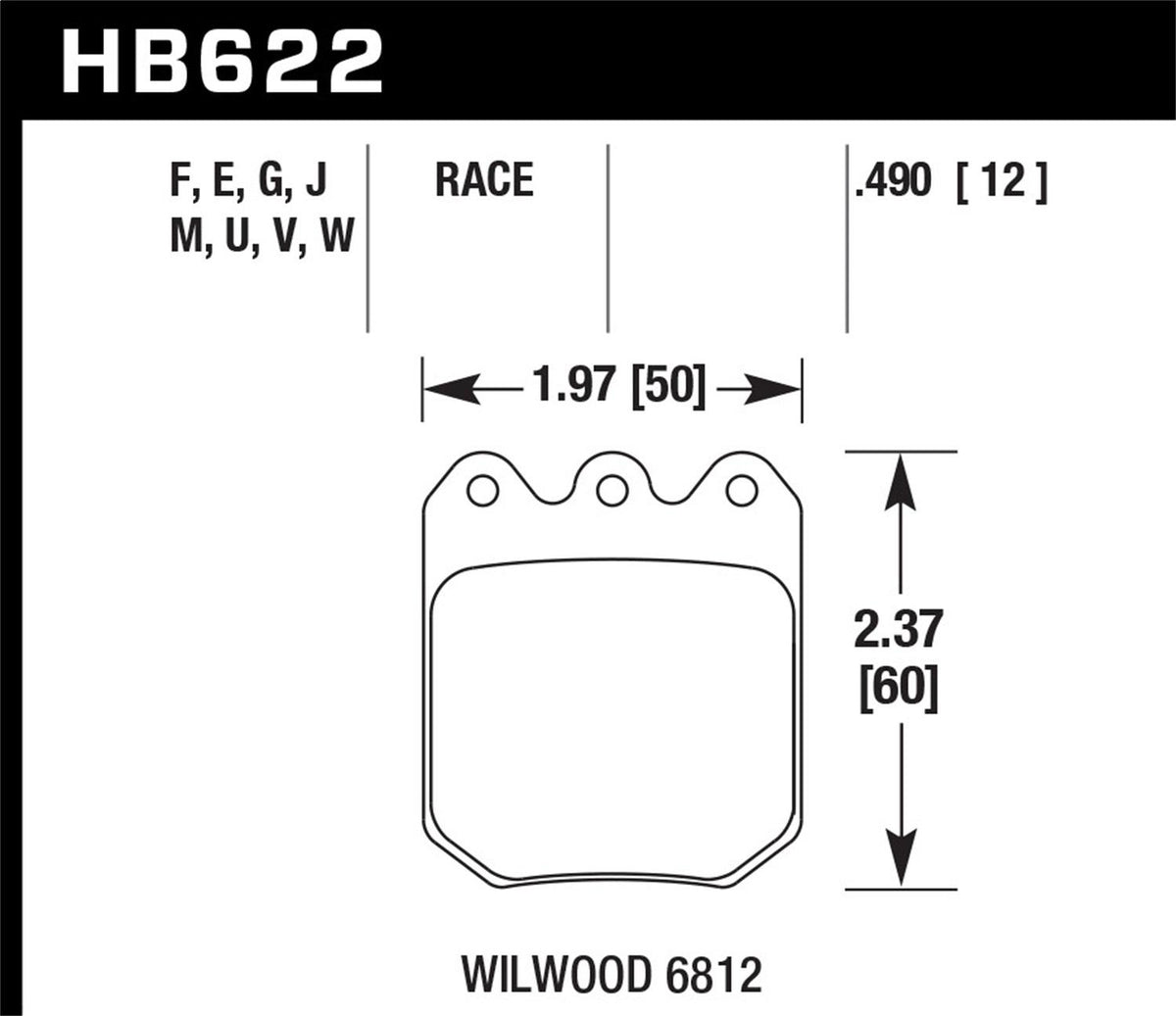 Hawk Street Brake Pads - HB622F.490