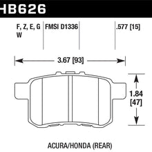 Hawk Street Brake Pads (2008-2015 Accord,2004-2014 TSX) - HB626Z.577