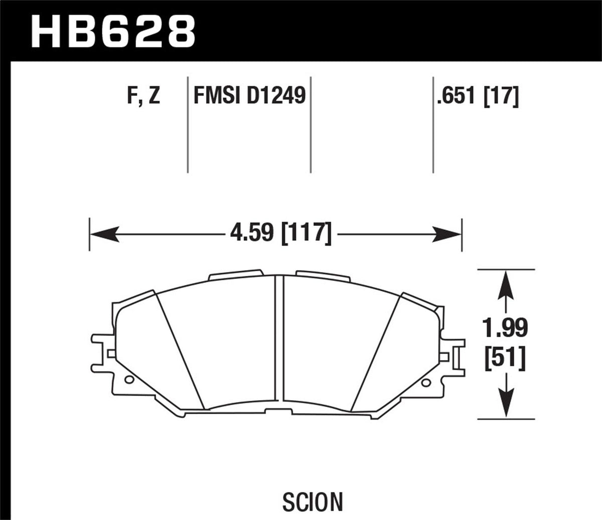 Hawk Street Brake Pads - HB628Z.651